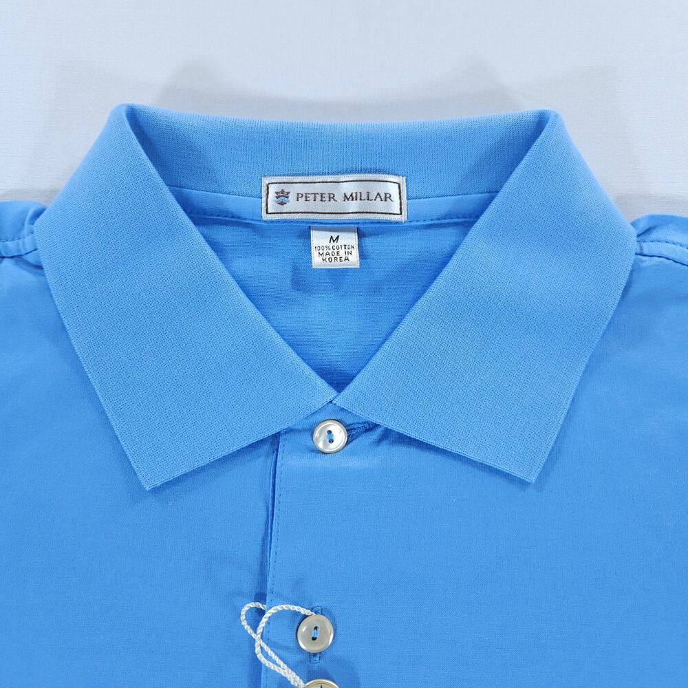 NWT Peter Millar M Golf Polo Alpine Blue Cancer Research Institute Embroidered - Picture 3 of 16